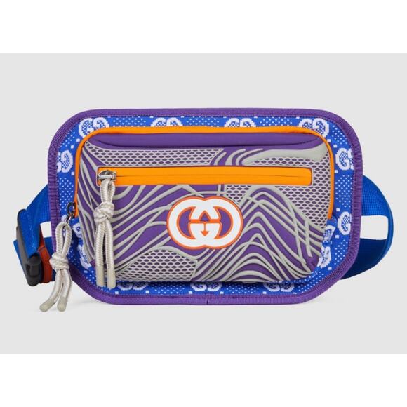 Gucci GG Logo Nylon Belt Bag Multicolor 752102 Size 100 (40) Italy NWT - Picture 1 of 13